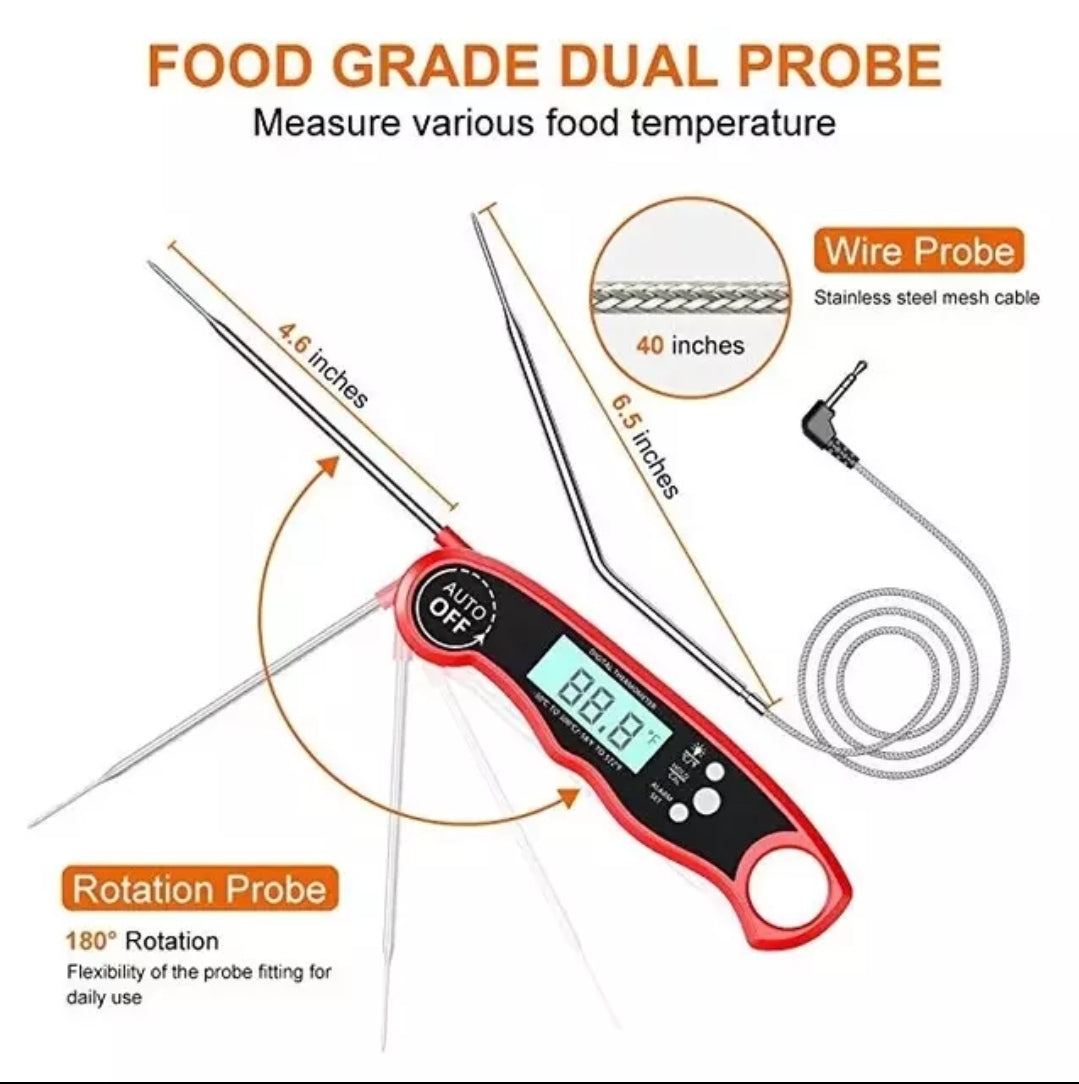 Meat Thermometer Quick Measuring Kitchen Temperature Probe with